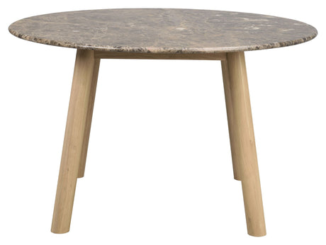 Taransay Spisebord, Brun marmor, Hvid pigm., Ø125 - Unoliving.com