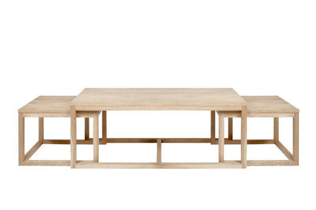 Tau Sofabordssæt 120x60, Hvidpigmenteret - Unoliving.com