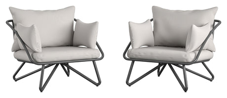 Teddi Loungestol til haven, Sæt af 2 stk., Sort - Unoliving.com