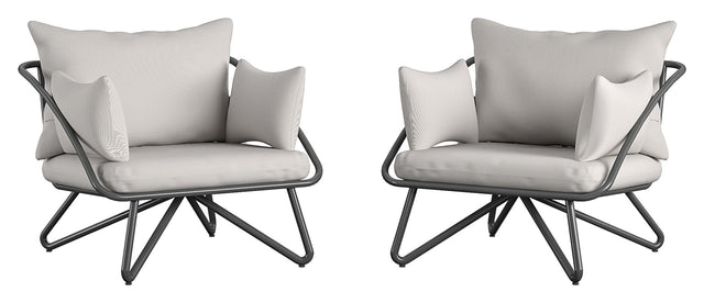 Teddi Loungestol til haven, Sæt af 2 stk., Sort - Unoliving.com