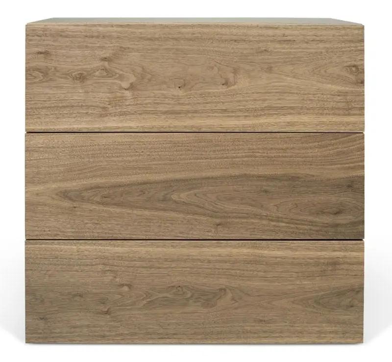 Temahome Aurora Kommode - Valnød m/3 skuffer