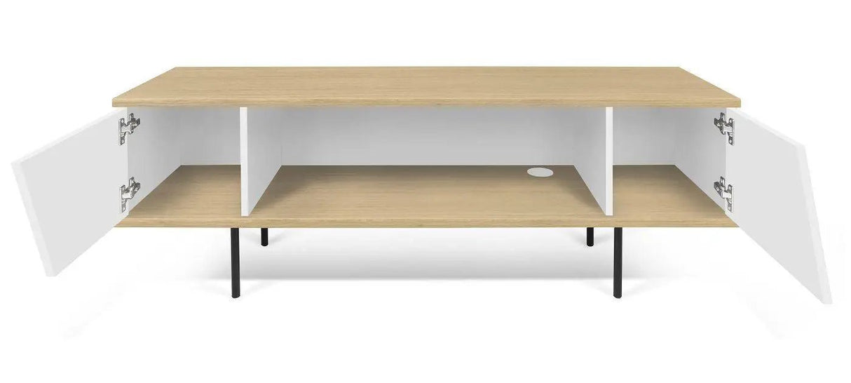 Temahome Dixie Tvbord - Egefinér/Mat Hvid