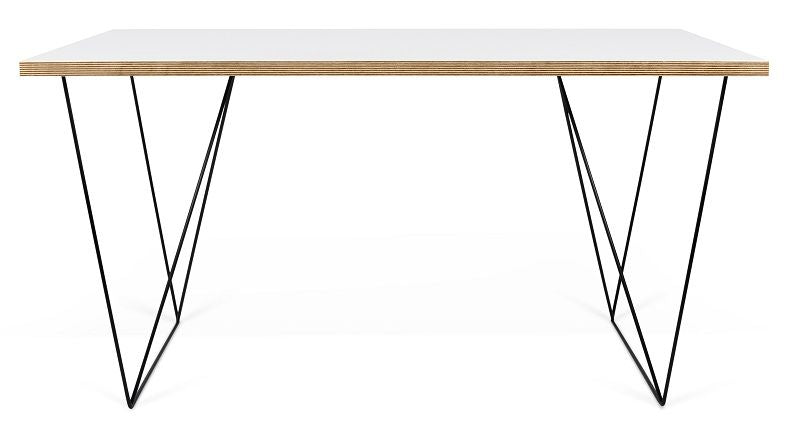 Temahome Flow Skrivebord - Hvid m/sort stel - Unoliving.com