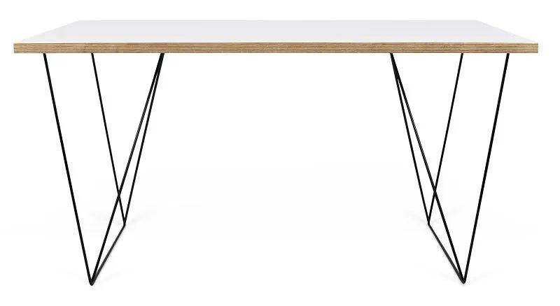 Temahome Flow Skrivebord - Hvid m/sort stel - Unoliving.com