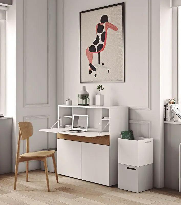 Temahome Focus Workstation - Hvid/Egefinér
