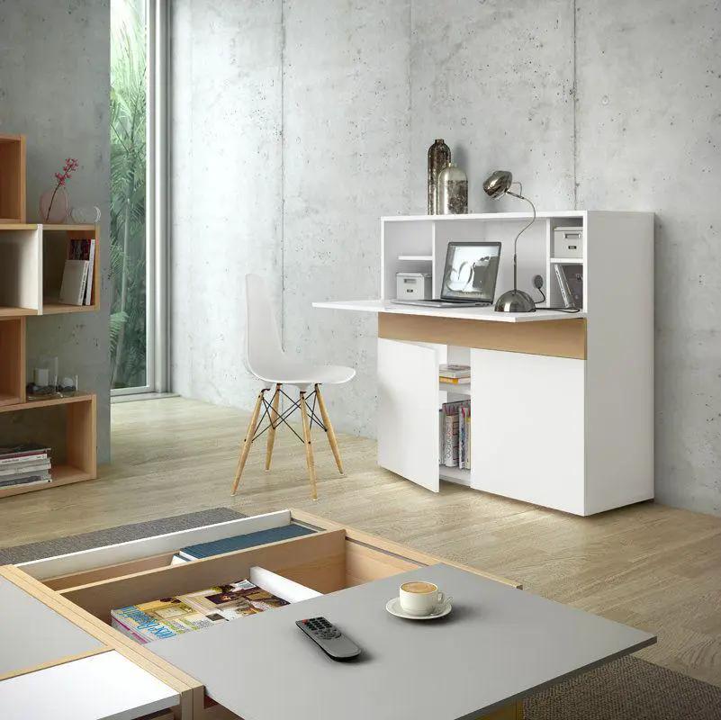 Temahome Focus Workstation - Hvid/Egefinér
