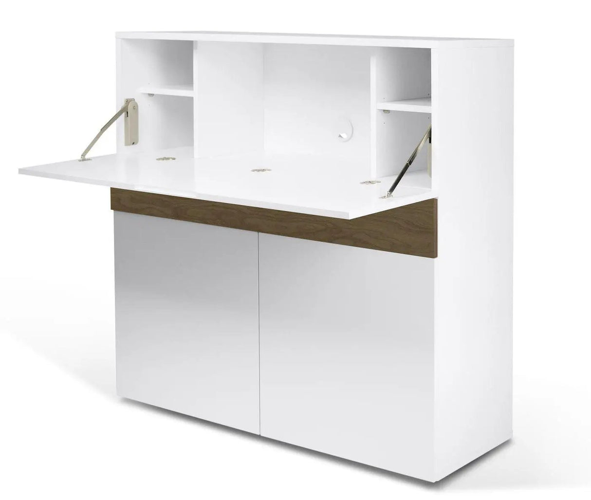 Temahome Focus Workstation - Mat Hvid/Valnød - Unoliving.com