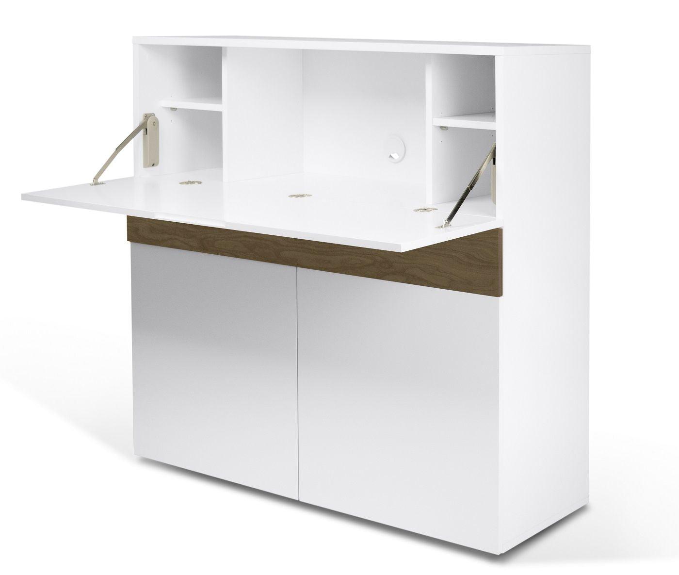 Temahome Focus Workstation - Mat Hvid/Valnød - Unoliving.com