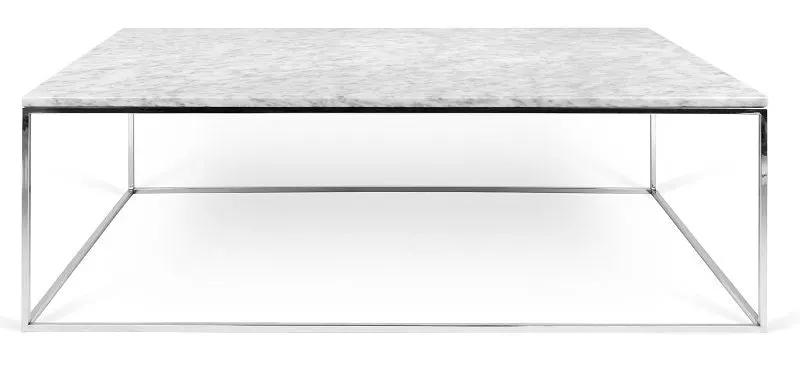 Temahome Gleam Sofabord - Hvid marmor, krom stel 120 cm - Unoliving.com