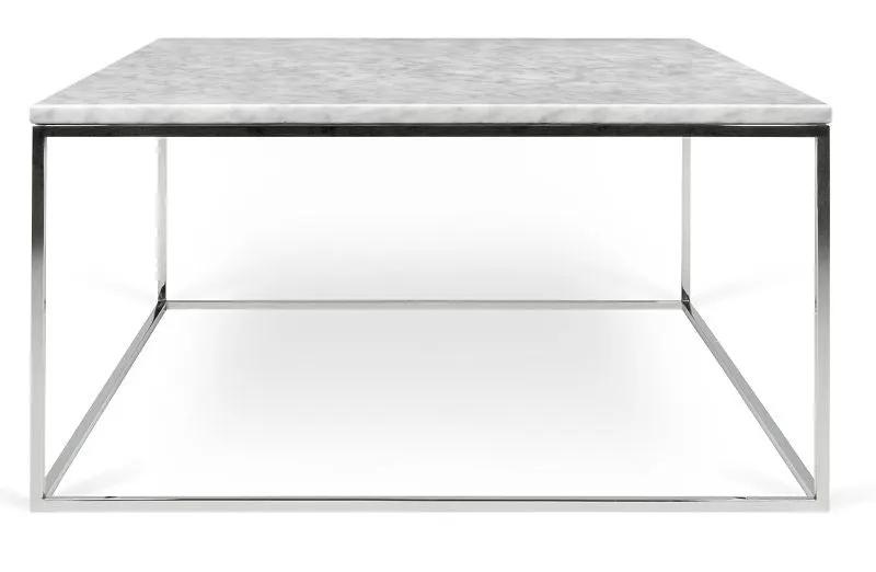 Temahome Gleam Sofabord - Hvid marmor, krom stel 75 cm - Unoliving.com