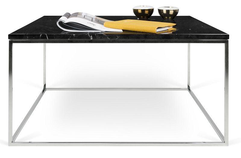 Temahome Gleam Sofabord - Sort marmor, krom stel 75 cm - Unoliving.com