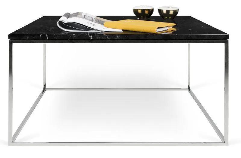 Temahome Gleam Sofabord - Sort marmor, krom stel 75 cm - Unoliving.com