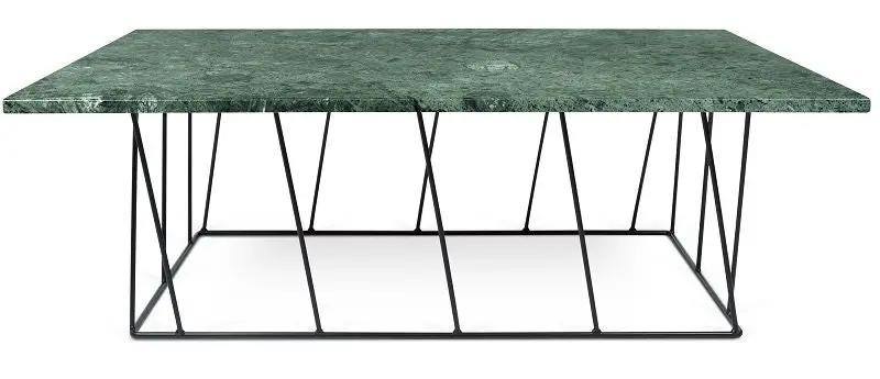 Temahome Helix Sofabord - Grøn marmor, sort stel