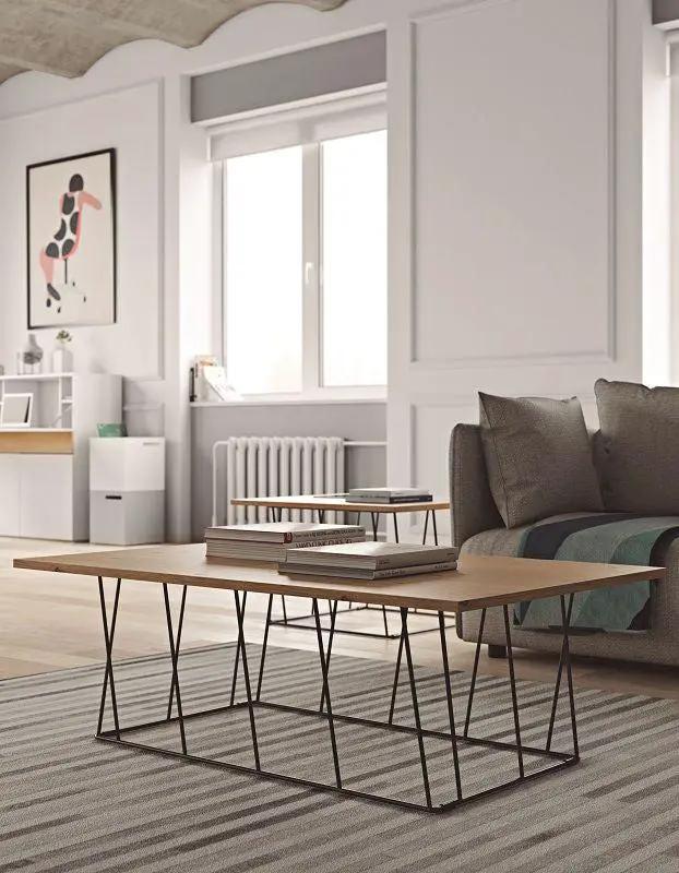 Temahome Helix Sofabord - Lys træ m/sort stel