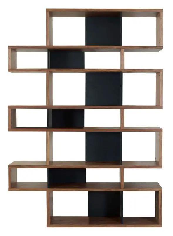 Temahome London Reol - Mørk træ/Sort H:220