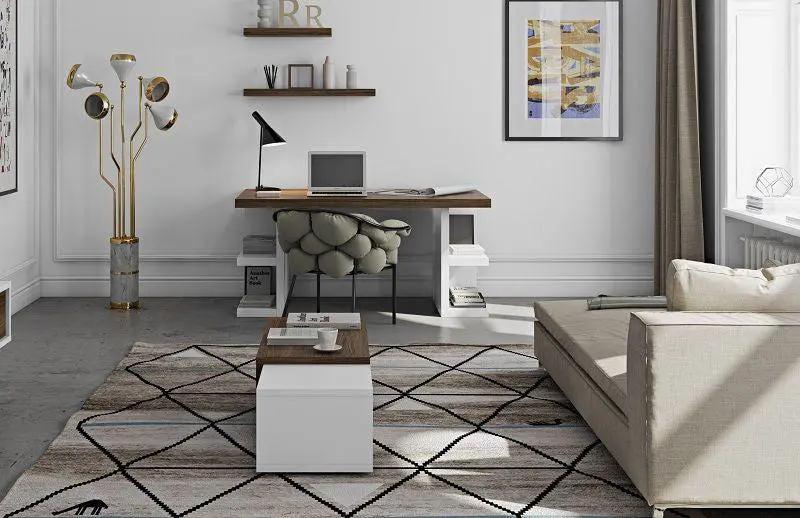 Temahome Multi Skrivebord - Skuffeben Valnød 160 cm - Unoliving.com