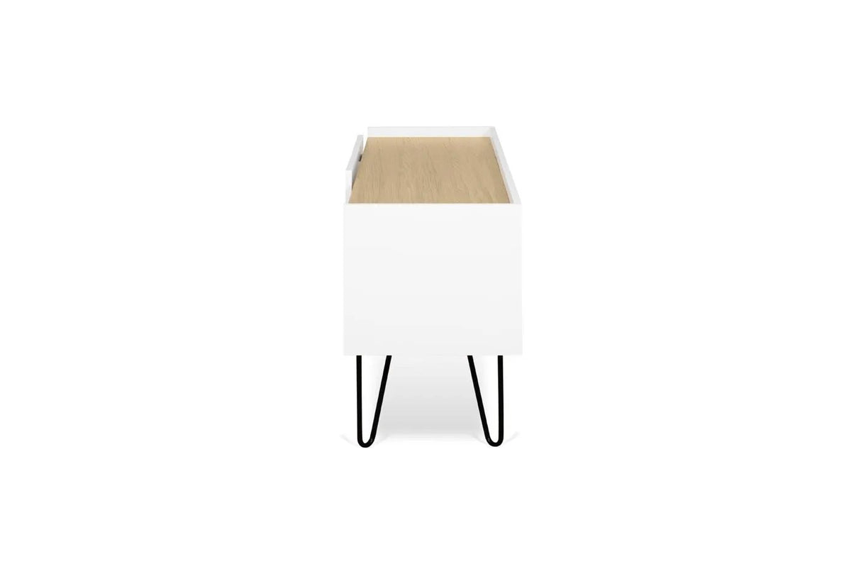 Temahome Nina Tvbord - Lys egefinér/Mat hvid - Unoliving.com