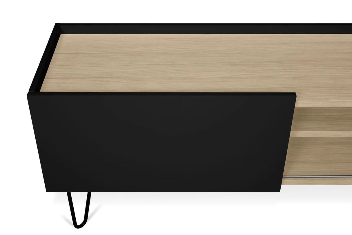 Temahome Nina Tvbord - Lys egefinér/Mat sort - Unoliving.com
