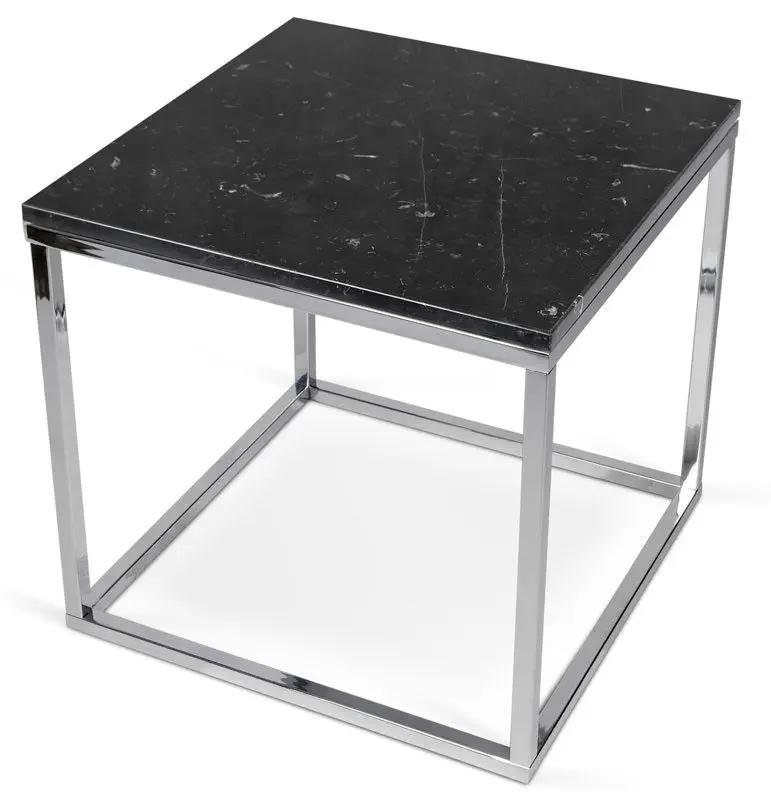 Temahome Prairie Sidebord, Marmor, sort, krom - Unoliving.com