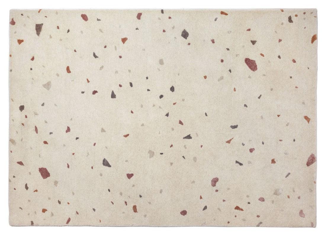 Terrazzo Tæppe Lys Grå/Rød, 200x140 - Unoliving.com