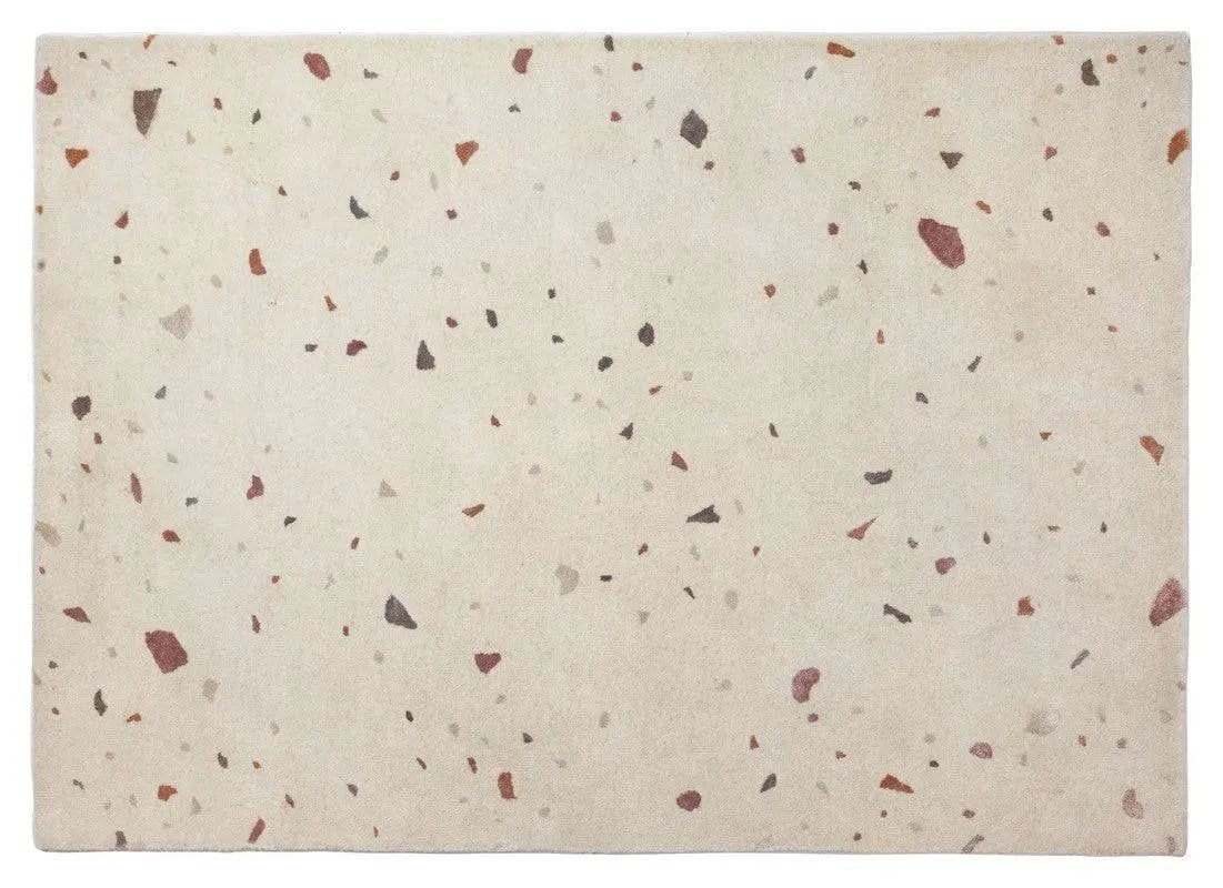 Terrazzo Tæppe Lys Grå/Rød, 200x140 - Unoliving.com