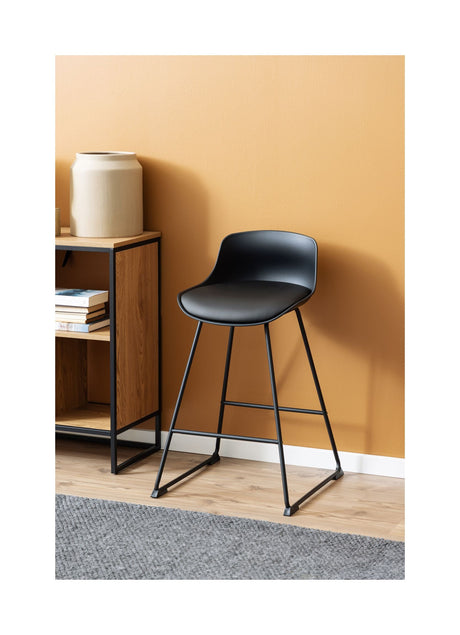 Tina Barstol, Sort PU læder-look, SH:66 - Unoliving.com
