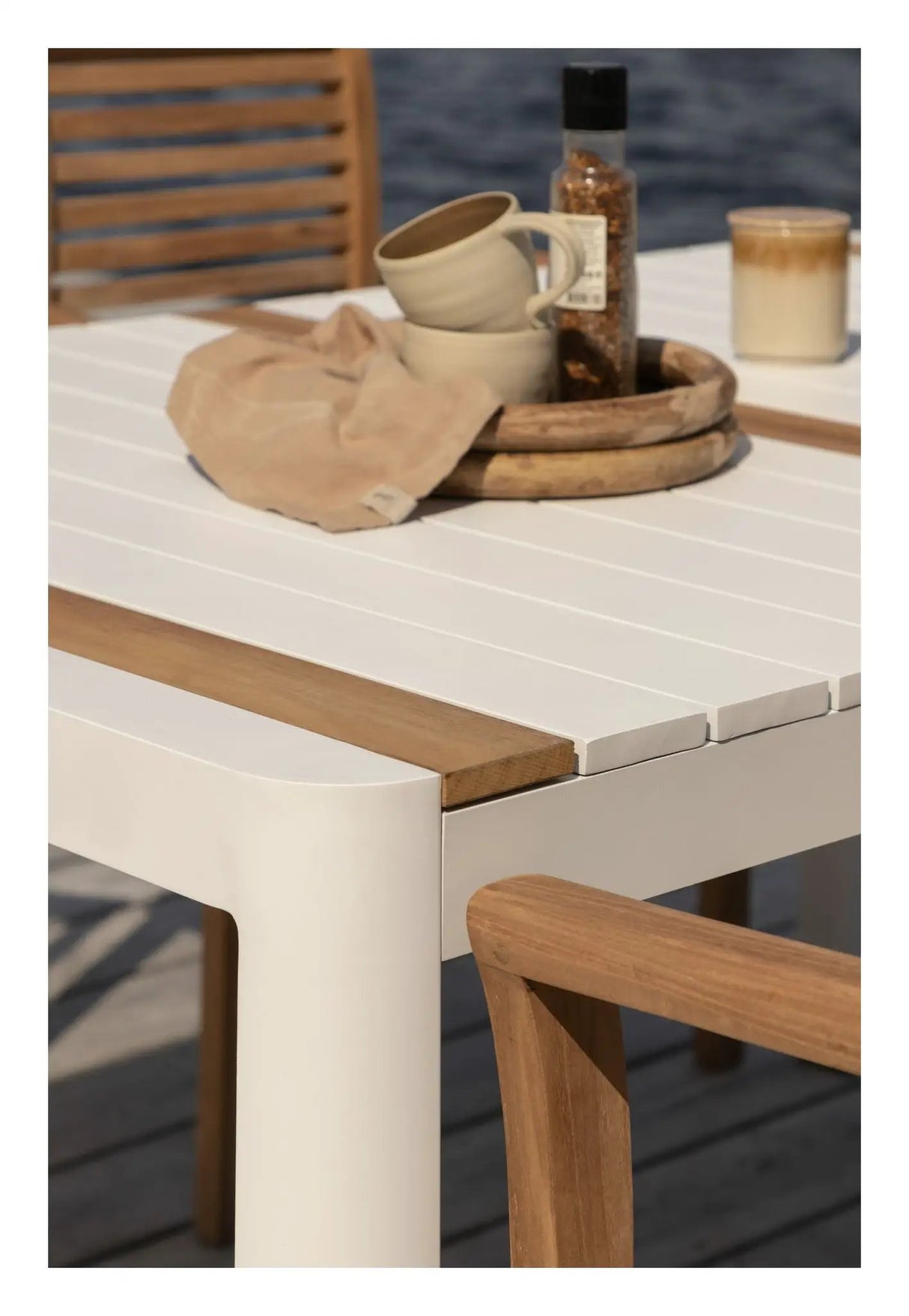 Togo Havebord - Hvid/Teak - Unoliving.com