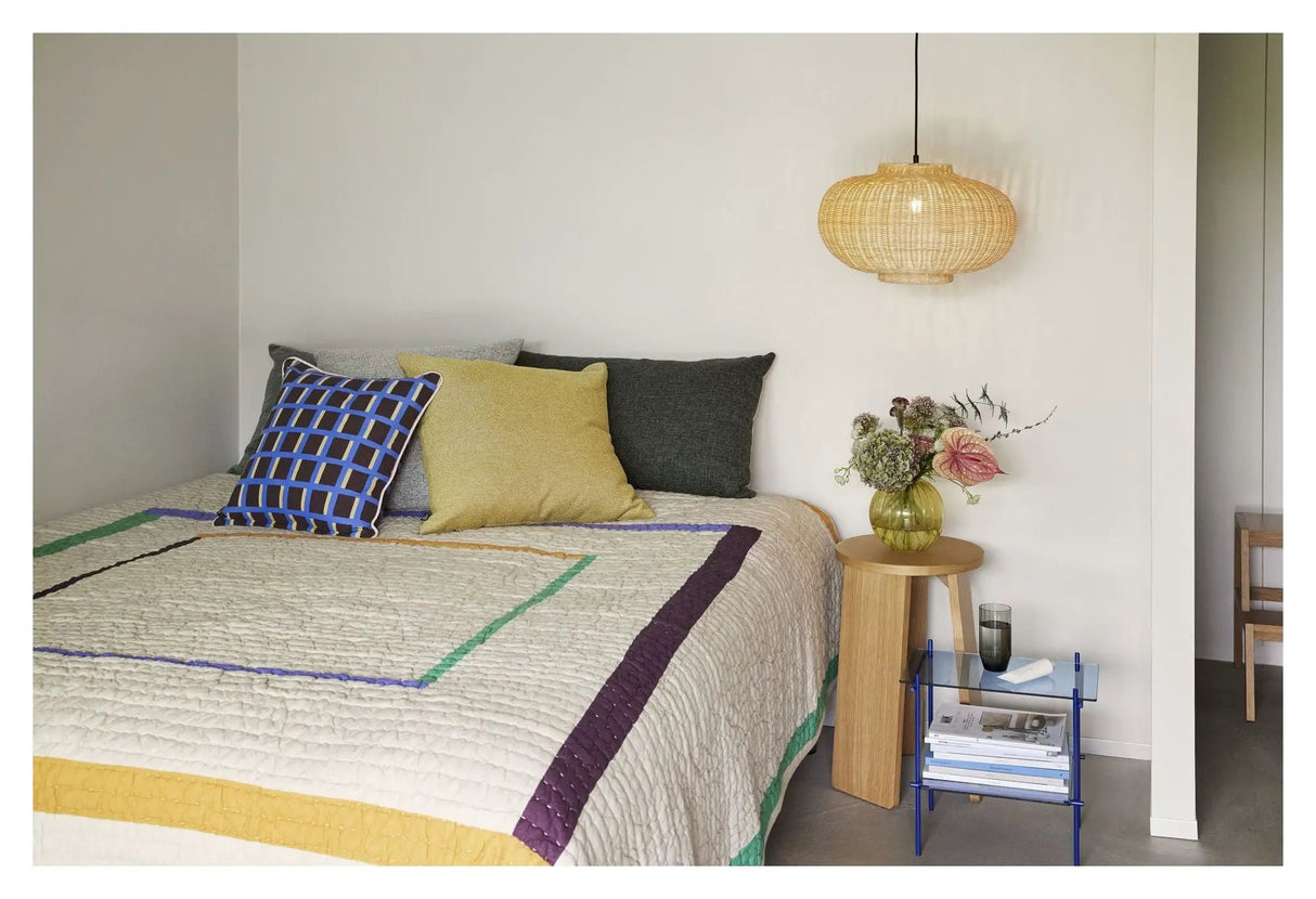 Twist Sengetæppe Firkantet 260x260 Sand/ Flerfarvet - Unoliving.com