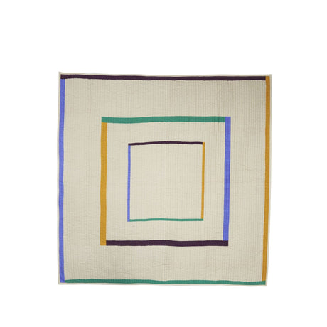 Twist Sengetæppe Firkantet 260x260 Sand/ Flerfarvet - Unoliving.com