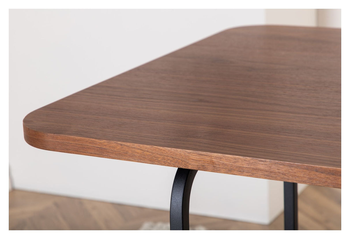 Uno Spisebord, 200x90, Valnød/Sort - Unoliving.com