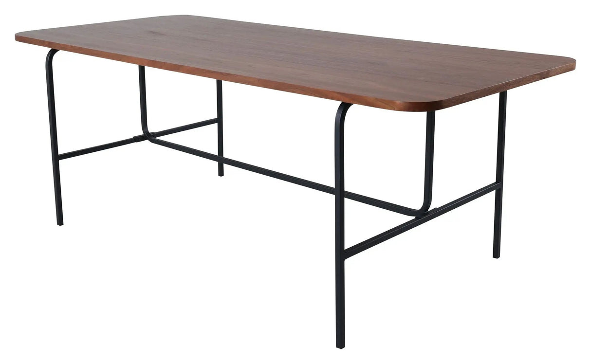 Uno Spisebord, 200x90, Valnød/Sort - Unoliving.com