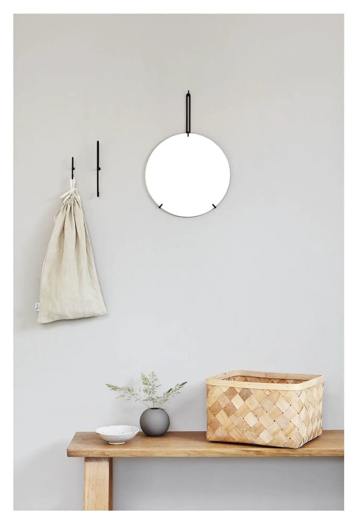 Vægspejl, Ø30, Sort - Unoliving.com