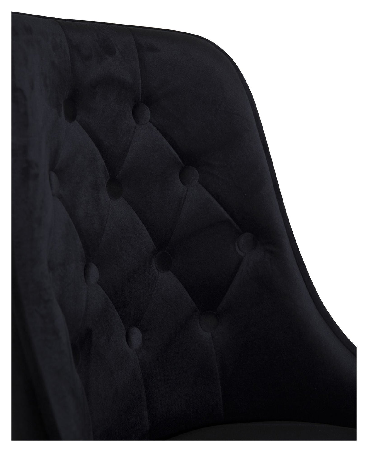 Velvet Spisebordsstol m. kvadratisk ryglæn, Sort Velour - Unoliving.com
