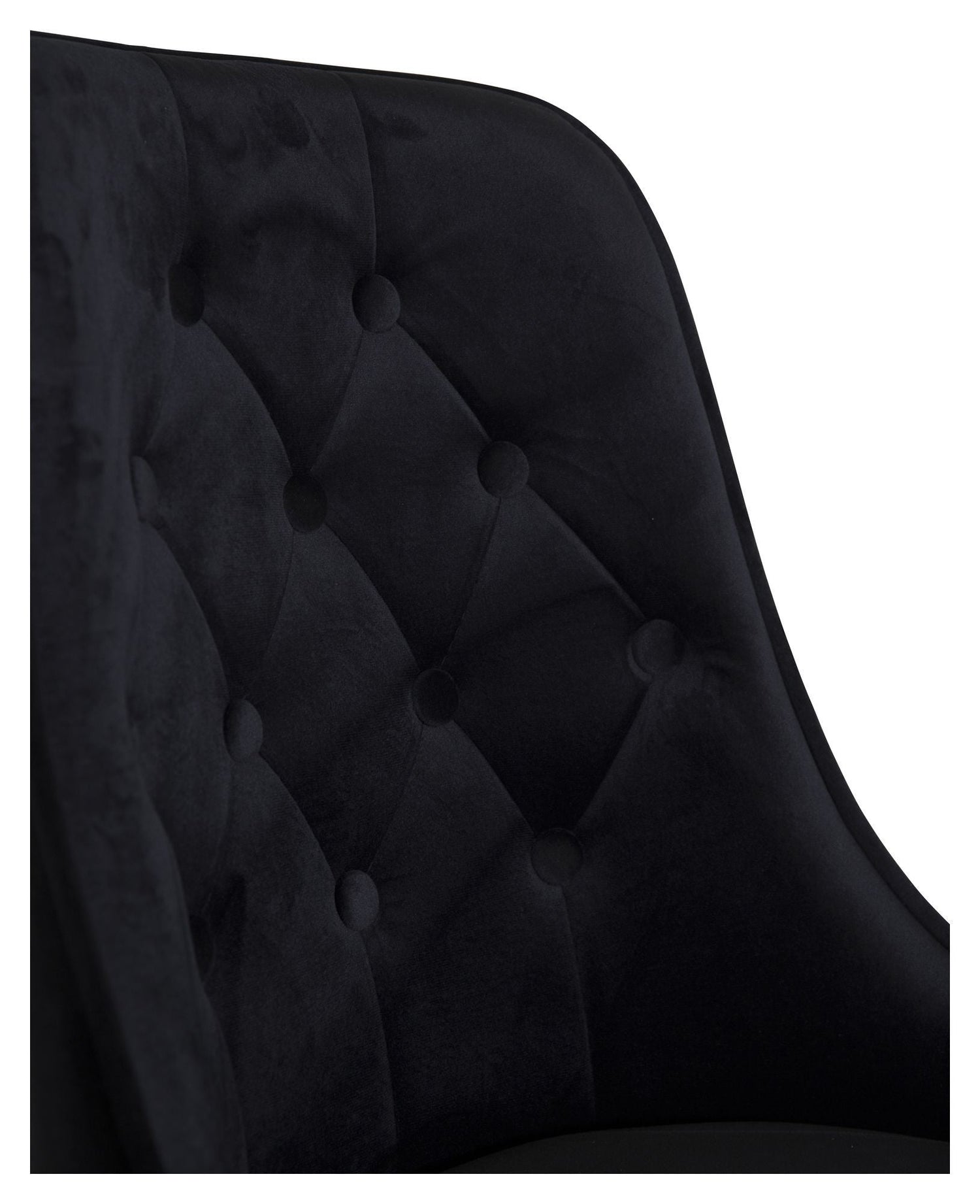 Velvet Spisebordsstol m. kvadratisk ryglæn, Sort Velour - Unoliving.com