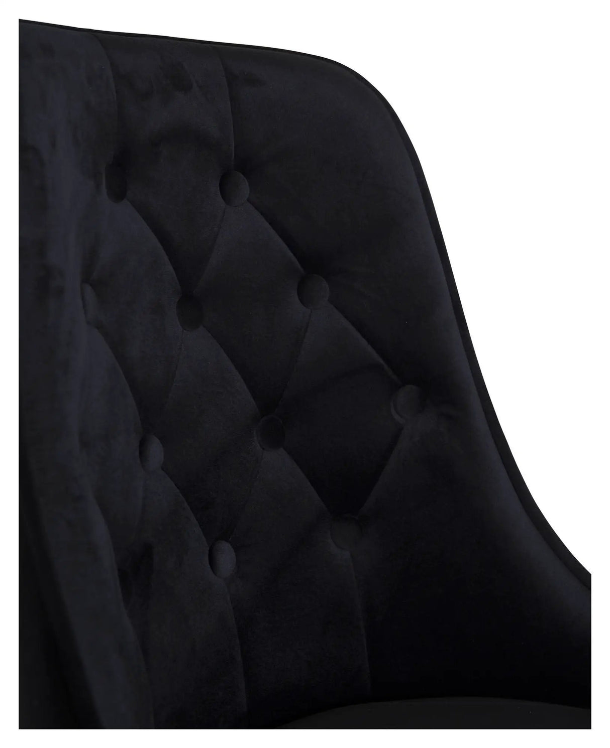 Velvet Spisebordsstol m. kvadratisk ryglæn, Sort Velour - Unoliving.com