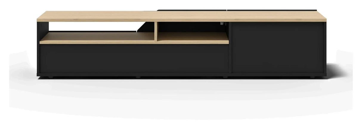 Verone TV-Bord, Lys eg/Sort, 180x38x38 - Unoliving.com