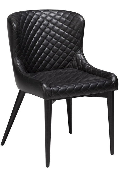 Vetro Spisebordsstol, Vintage Sort Kunstlæder - Unoliving.com