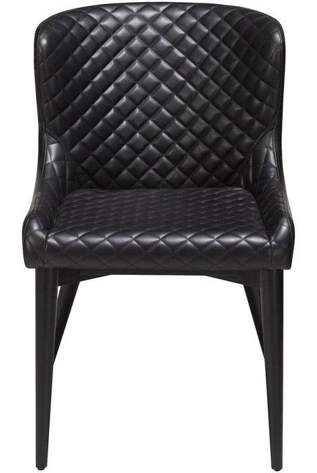 Vetro Spisebordsstol, Vintage Sort Kunstlæder - Unoliving.com