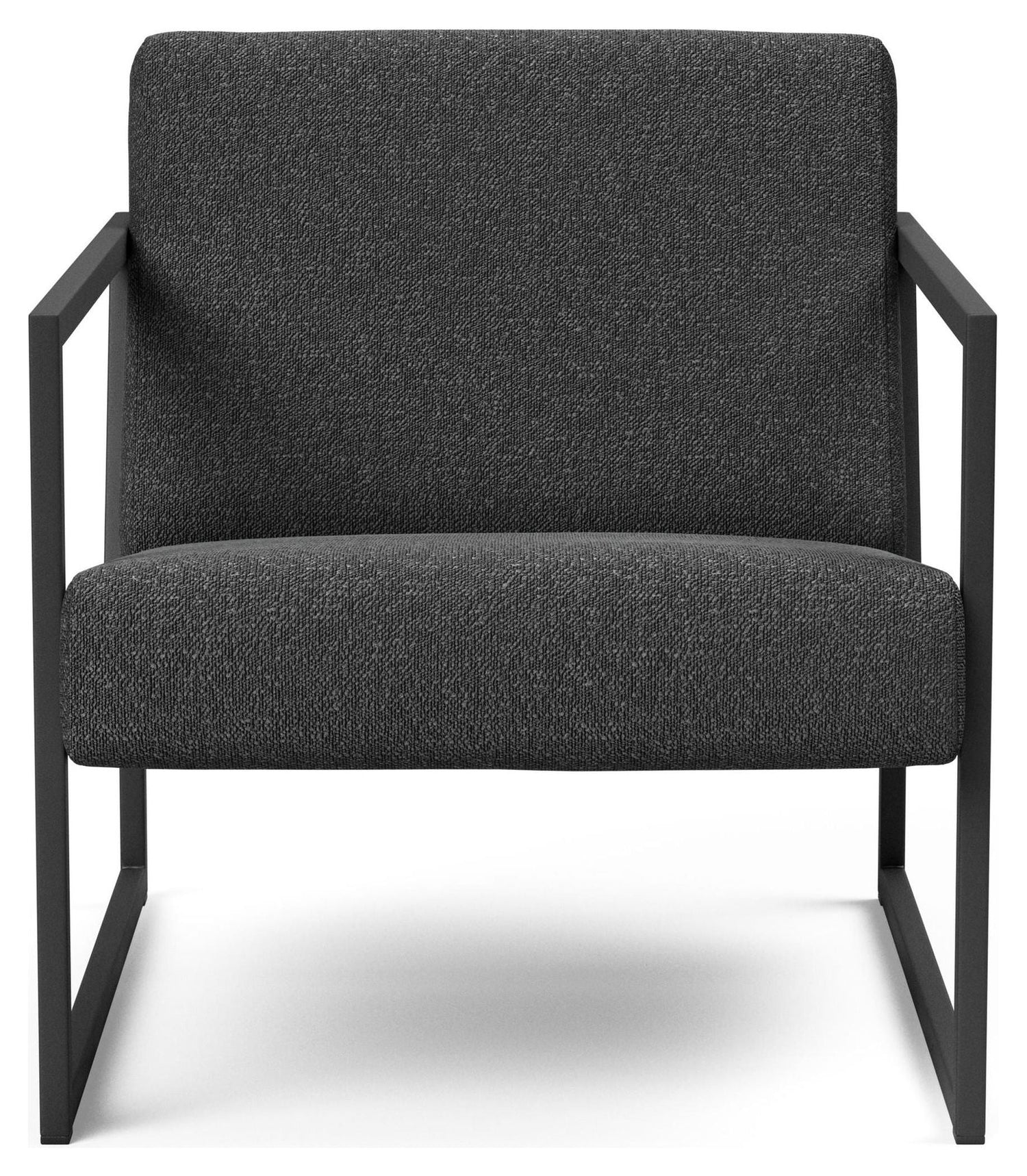 Vikko Loungestol m. armelæn, Bouclé/Charcoal - Unoliving.com