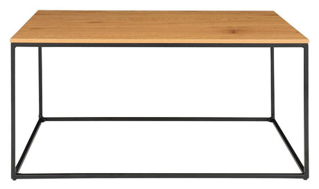 Vita Sofabord m. sort ramme, Top i Egetræslook, 60x90 - Unoliving.com
