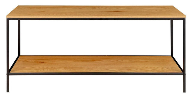 Vita Tvbord m. 2 hylder, Sort/Egetræslook, B100 - Unoliving.com