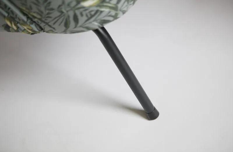 Vogue Loungestol Velour - Grå blomsterprint - Unoliving.com