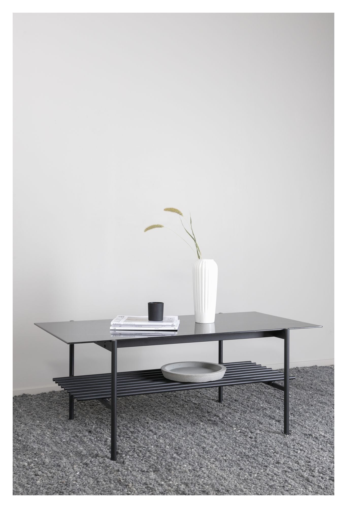 Von Staf Sofabord, Sort/Sort glas m. marmorlook - Unoliving.com