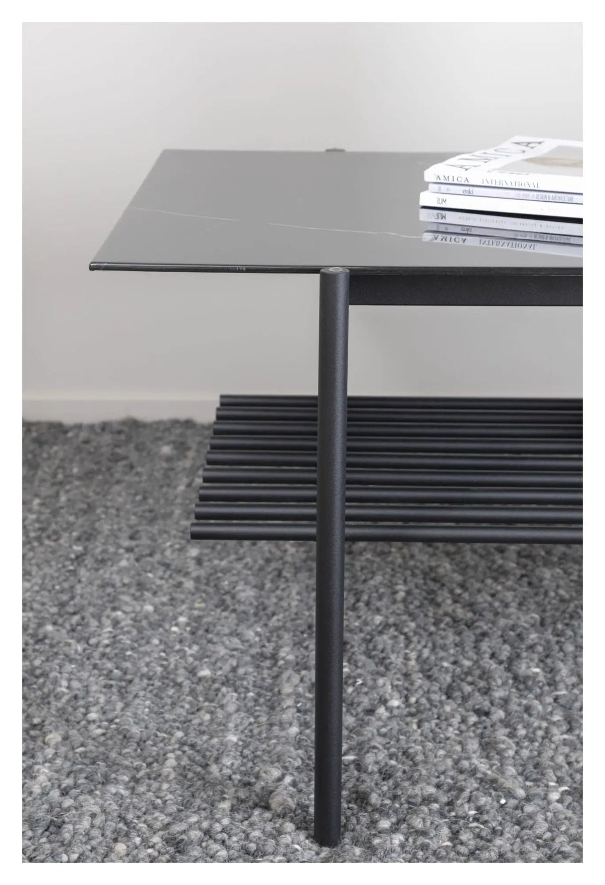 Von Staf Sofabord, Sort/Sort glas m. marmorlook - Unoliving.com