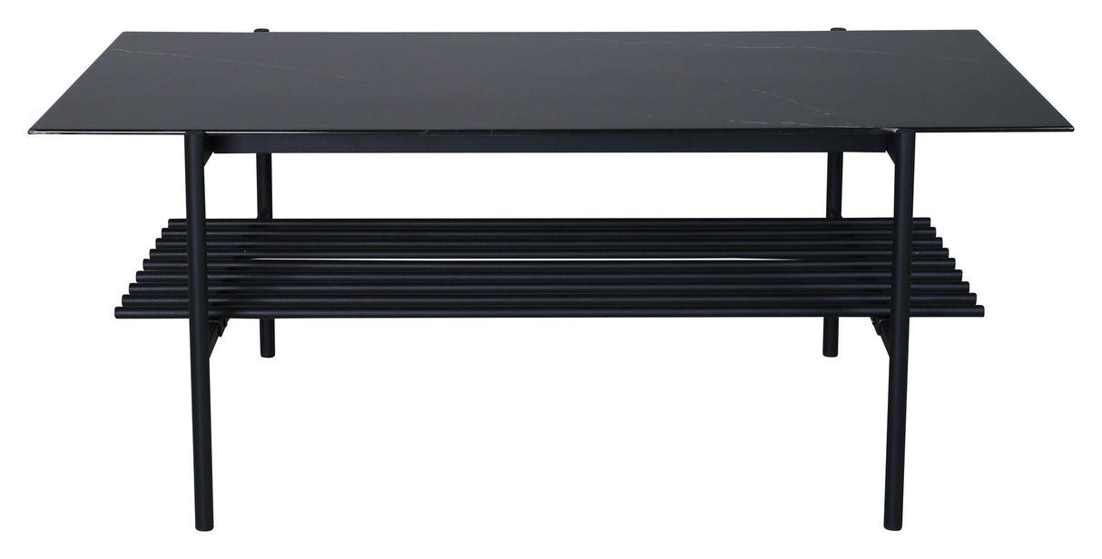 Von Staf Sofabord, Sort/Sort glas m. marmorlook - Unoliving.com