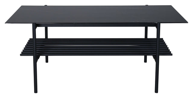 Von Staf Sofabord, Sort/Sort glas m. marmorlook - Unoliving.com