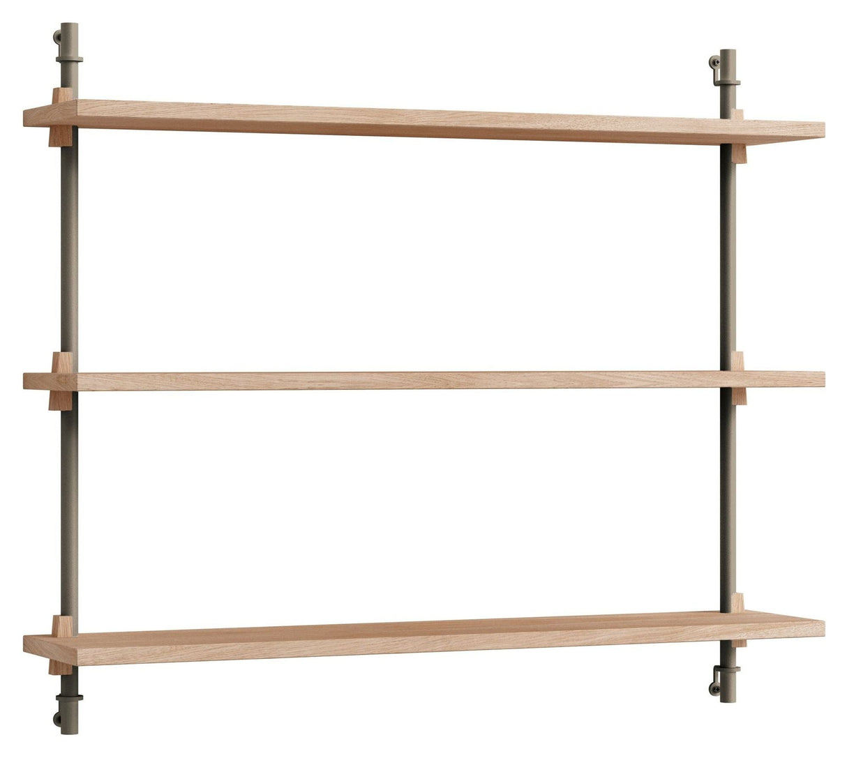 Wall Shelving, 1 fag, 3 hylder, H:65, Eg/Grå - Unoliving.com