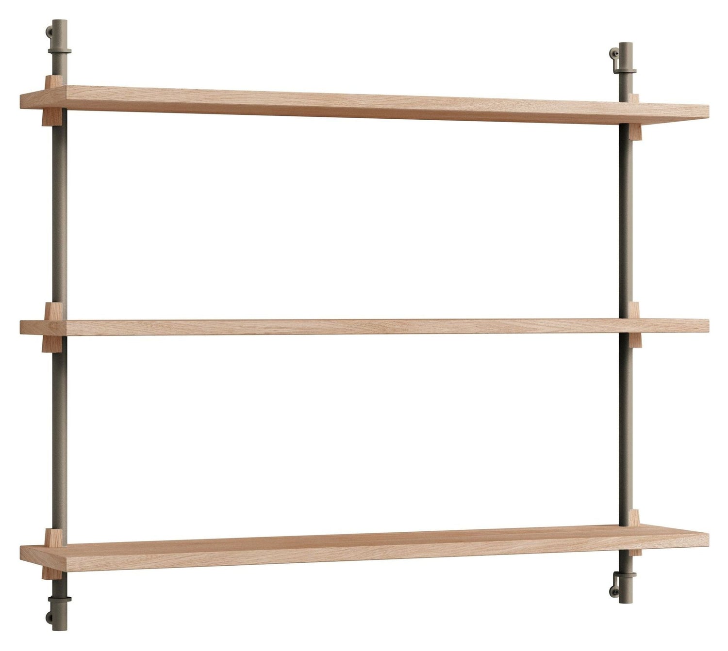 Wall Shelving, 1 fag, 3 hylder, H:65, Eg/Grå - Unoliving.com
