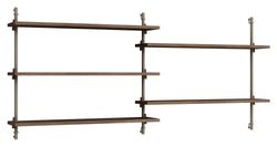 Wall Shelving, 2 fag, 5 hylder, H:65, Røget Eg/Grå - Unoliving.com