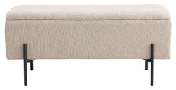 Watford Bænk m. opbevaring, Beige bouclé, 95x36,5x46 - Unoliving.com